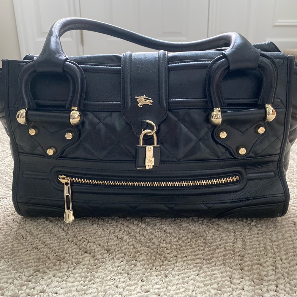 Burberry Quilted Leather Manor Bag